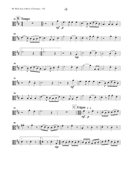 We Wish You A Merry Christmas Variations Viola Part Page 2