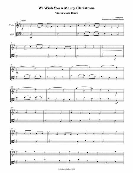 We Wish You A Merry Christmas Violin Viola Duet Two Tonalities Page 2