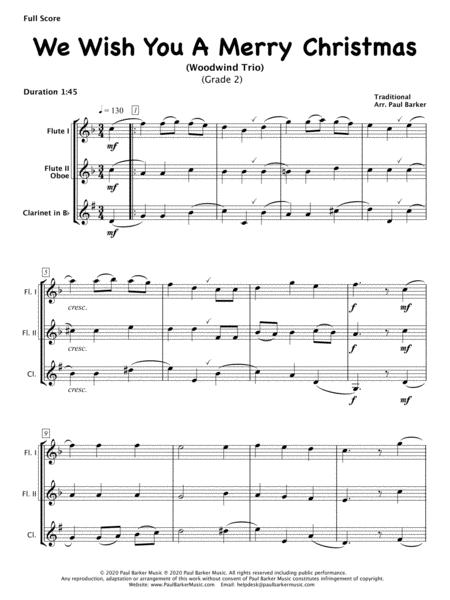 We Wish You A Merry Christmas Woodwind Trio Score Parts Page 2