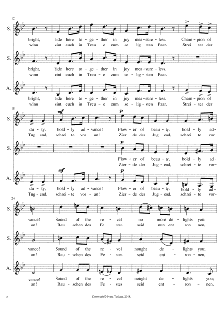 Wedding March Bridal Chorus From Lohengrin For Ssa A Cappella Page 2