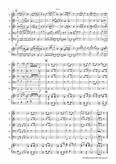 Wedding March Bridal Chorus Lohengrin Brass Quintet Page 2