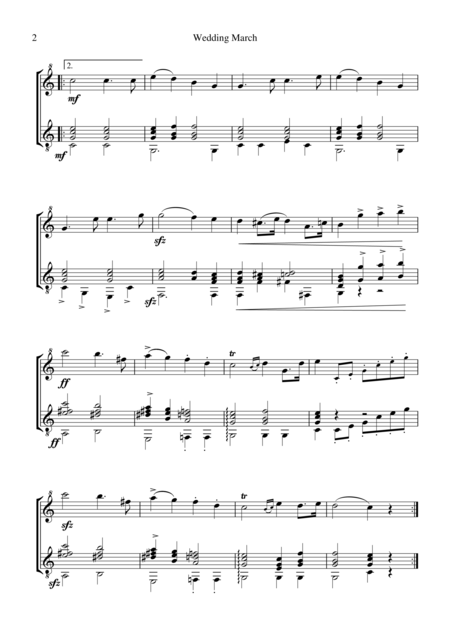 Wedding March For Descant Recorder And Guitar Page 2