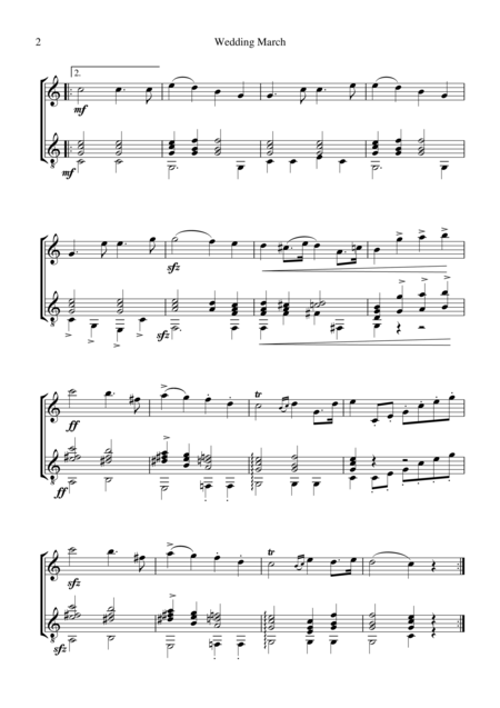 Wedding March For Flute Or Violin And Guitar Page 2