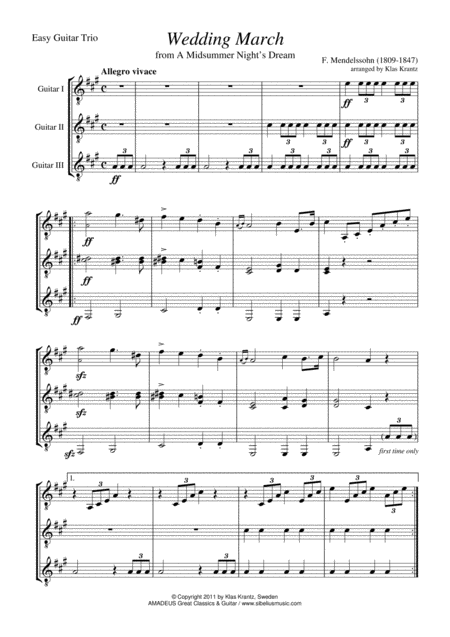 Wedding March For Guitar Trio Page 2