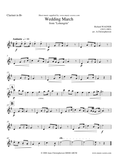 Wedding March From Lohengrin Clarinet And Double Bass Page 2