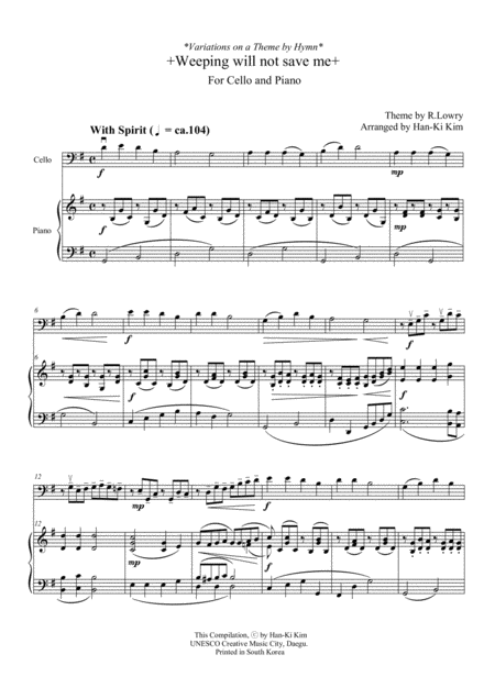 Weeping Will Not Save Me For Cello And Piano Page 2