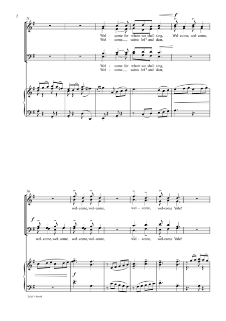 Welcome Yule Satb And Piano Organ Page 2