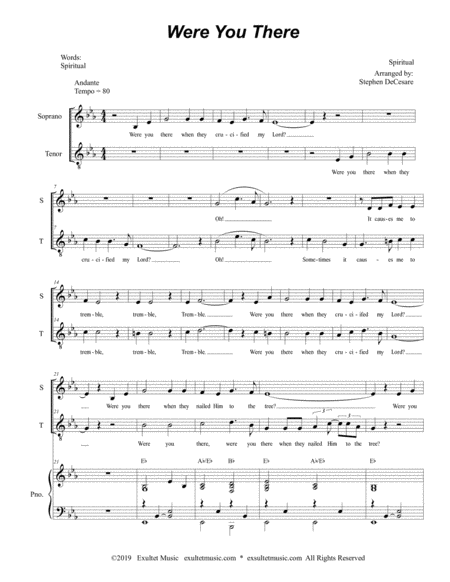 Were You There For 2 Part Choir Soprano Tenor Page 2