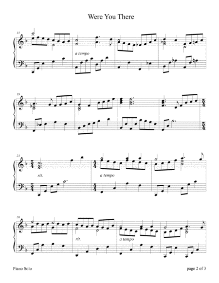 Were You There Piano Solo Page 2