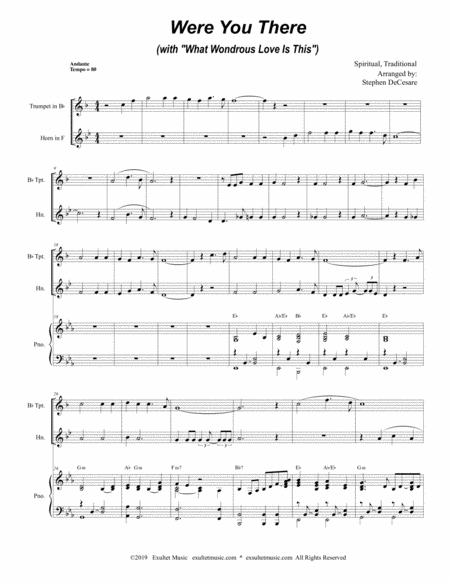 Were You There With What Wondrous Love Is This Duet For Bb Trumpet French Horn Page 2