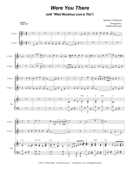 Were You There With What Wondrous Love Is This Duet For C Instruments Page 2