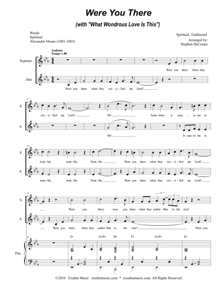 Were You There With What Wondrous Love Is This Duet For Soprano Alto Solo Page 2