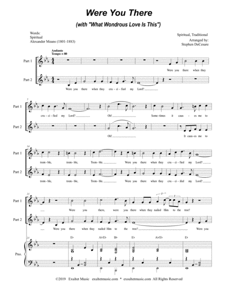 Were You There With What Wondrous Love Is This For 2 Part Choir Page 2