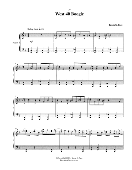 West 40 Boogie Original Piano Solo Page 2