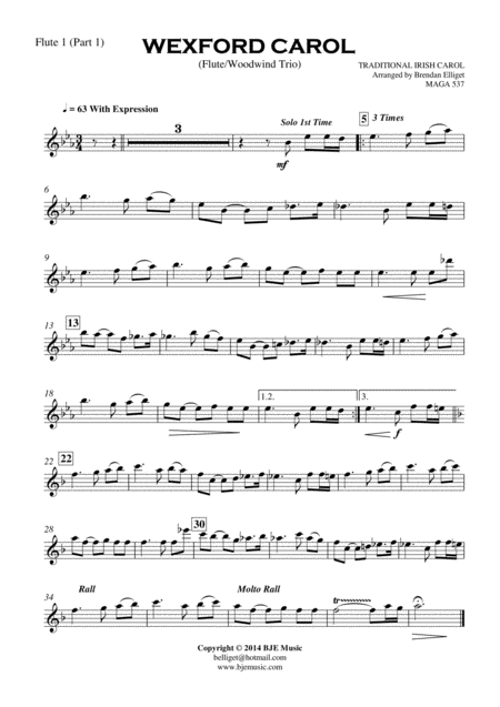 Wexford Carol Flute Trio With Optional Oboe And Piano Accompaniment Page 2