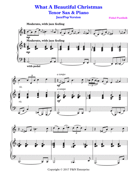 What A Beautiful Christmas Piano Background For Tenor Sax And Piano Page 2