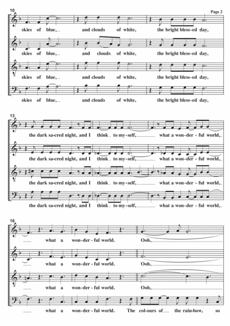 What A Wonderful World A Cappella Page 2