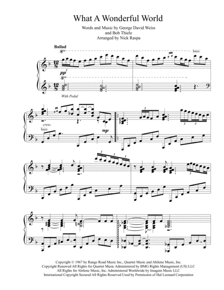 What A Wonderful World Advanced Intermediate Piano Solo Page 2