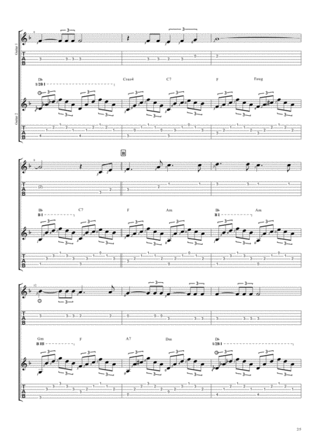 What A Wonderful World Duet Guitar Tablature Page 2