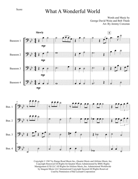 What A Wonderful World For Bassoon Quartet Page 2