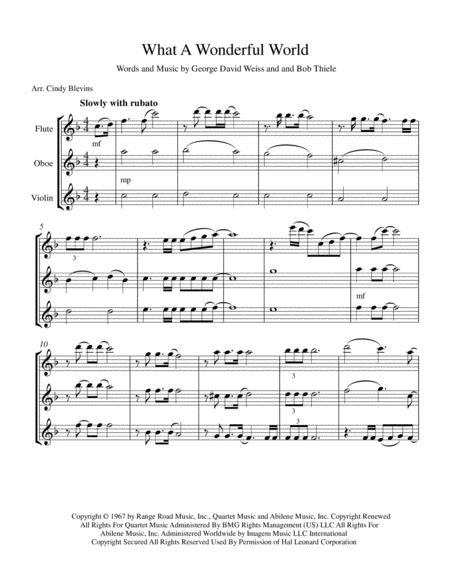 What A Wonderful World For Flute Oboe And Violin Page 2