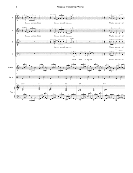 What A Wonderful World For Vocal Quartet Satb Page 2