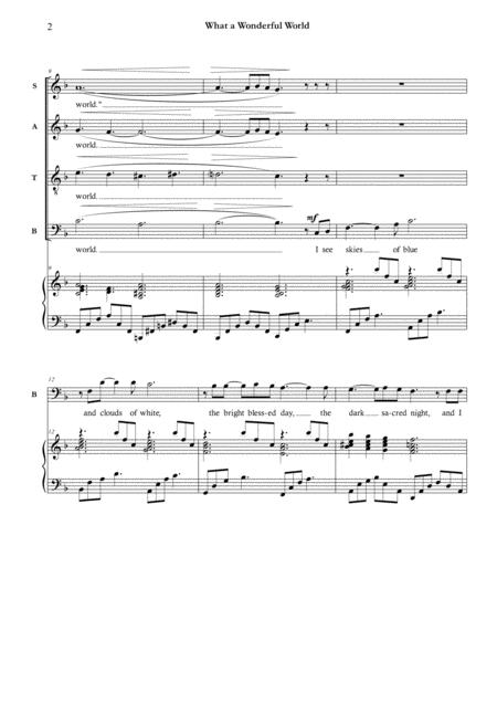 What A Wonderful World Satb And Piano Page 2