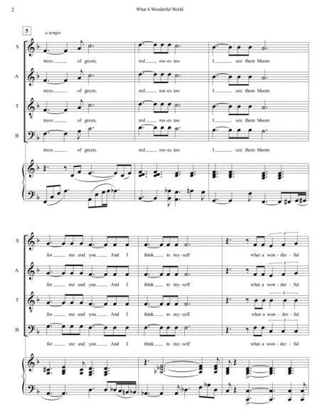 What A Wonderful World Satb With Piano Page 2
