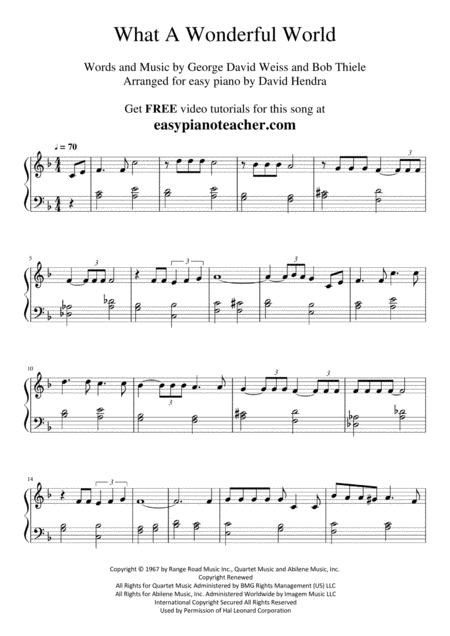 What A Wonderful World Very Easy Piano With Free Video Tutorials Page 2