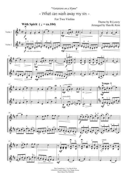 What Can Wash Away My Sin For Violin Duet Page 2