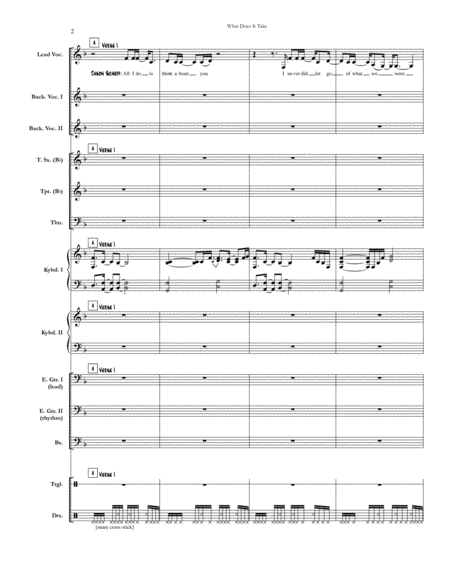 What Does It Take Chicago Full Score Set Of Parts Page 2