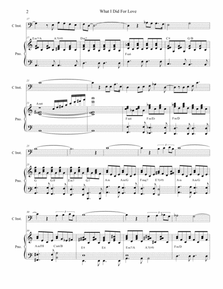 What I Did For Love For Solo Bass Clef C Instrument Page 2