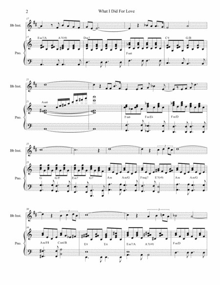 What I Did For Love For Solo Bb Instrument Page 2