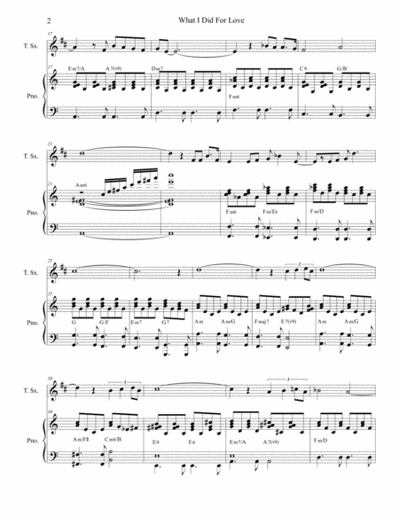 What I Did For Love For Tenor Saxophone Solo Page 2