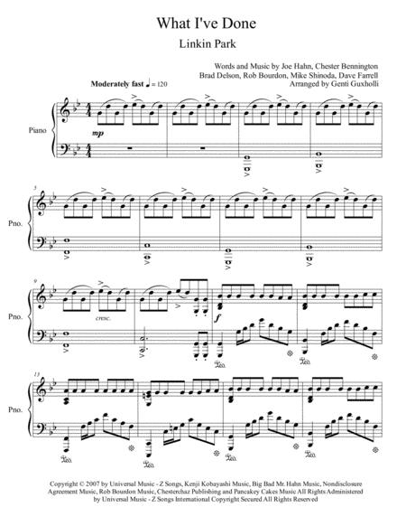 What I Ve Done Piano Solo Page 2
