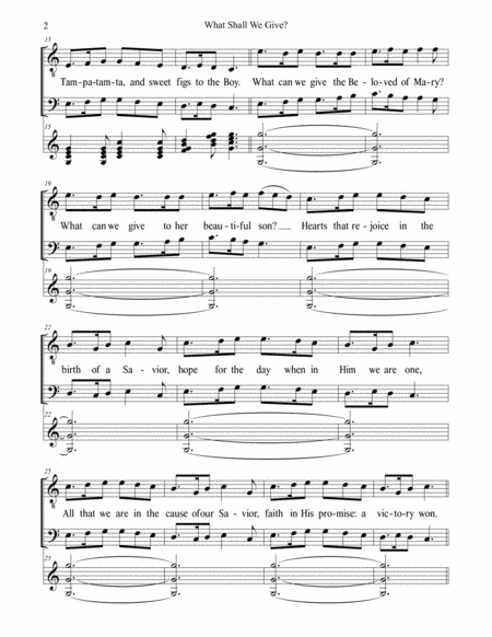 What Shall We Give A Christmas Carol For Ttbb Choir 2 Octave Handbells Or Hand Chimes Page 2