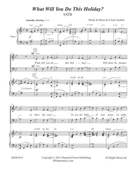 What Will You Do This Holiday Satb Intermediate Level Beautiful Modern Pop Sound For School Or Community Choirs Page 2