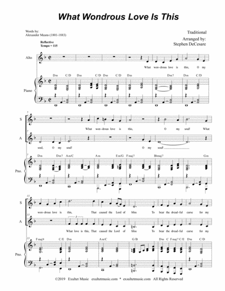 What Wondrous Love For 2 Part Choir Sa Page 2