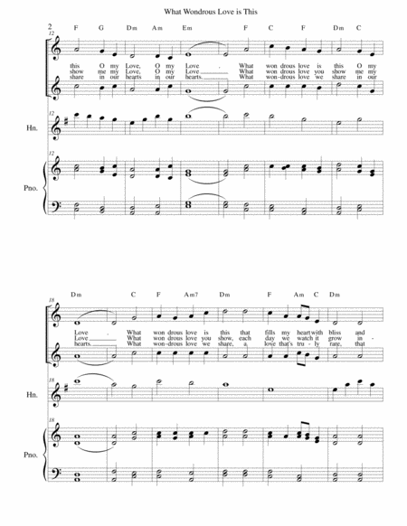 What Wondrous Love Is This Love Wedding Song French Horn Vocal Duet And Piano Page 2