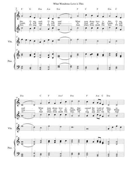 What Wondrous Love Is This Original Lyrics Violin Vocal Duet And Piano Page 2