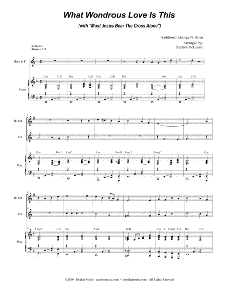 What Wondrous Love With Must Jesus Bear The Cross Alone Duet For Bb Trumpet French Horn Page 2