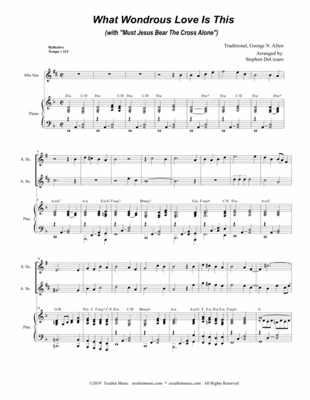 What Wondrous Love With Must Jesus Bear The Cross Alone Duet For Soprano Alto Saxophone Page 2