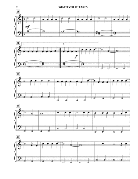 Whatever It Takes Imagine Dragons Easy Piano In An Easier Key A Minor Page 2