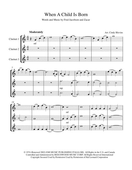 When A Child Is Born Easy Clarinet Trio Page 2