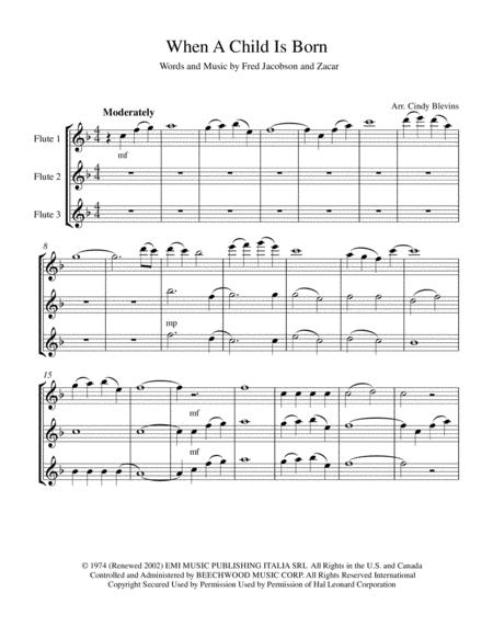 When A Child Is Born Easy Flute Trio Page 2