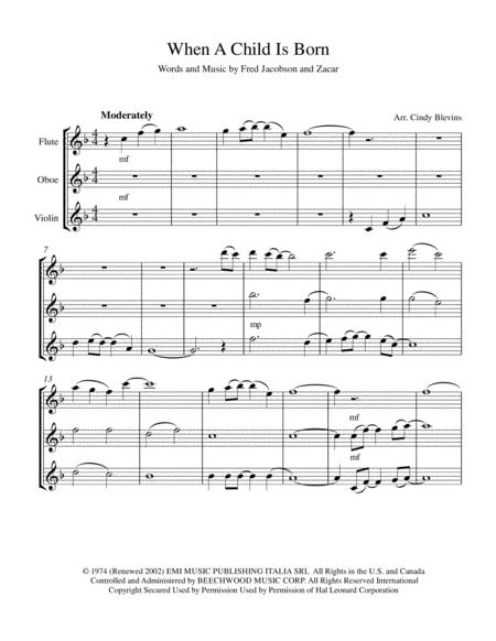 When A Child Is Born Flute Oboe And Violin Trio Page 2