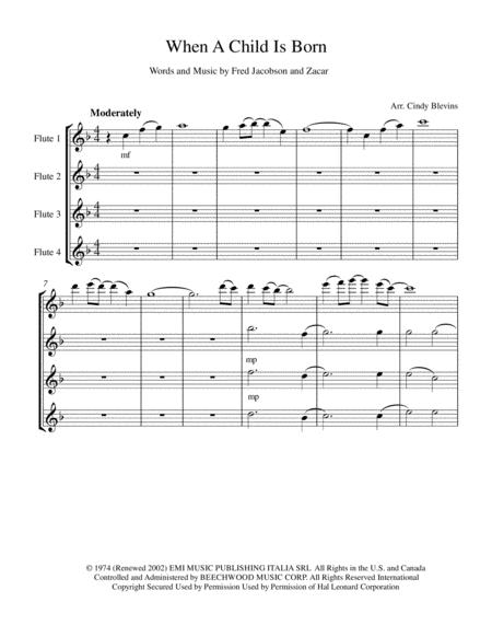 When A Child Is Born Flute Quartet Page 2