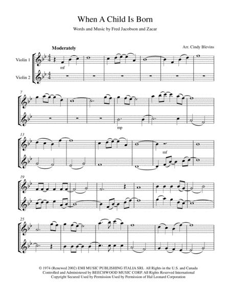 When A Child Is Born Violin Duet Page 2