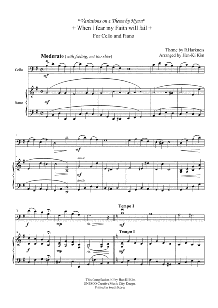 When I Fear My Faith Will Fail For Cello And Piano Page 2