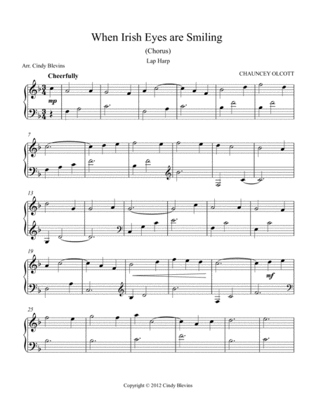When Irish Eyes Are Smiling Arranged For Lap Harp From My Book Classic With A Side Of Nostalgia Lap Harp Version Page 2
